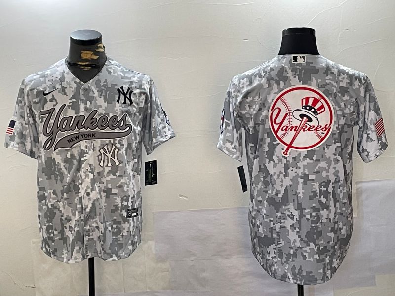 Men New York Yankees Blank Camo Joint Name 2024 Nike MLB Jersey style 1